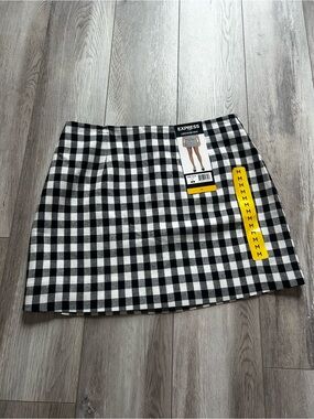 Express Gingham Plaid Skirt, NWT